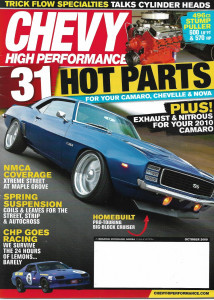 CHEVY HIGH PERFORMANCE 2009 OCT - 2010 EXHAUST & NOS, SUSP, CYL HEADS, 496 CI